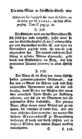 Vitriolsäure und Kieselerde; Alaun (§§. 336, 337)