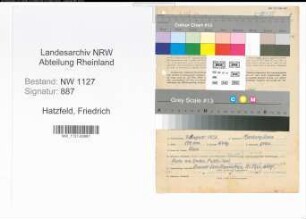 Entnazifizierung Friedrich Hatzfeld , geb. 07.08.1892 (Lehrer)