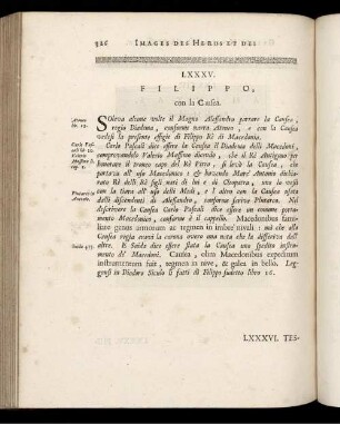 LXXXV. Filippo, con la Causea. [ ... mit Abbildungsbeschreibung.]