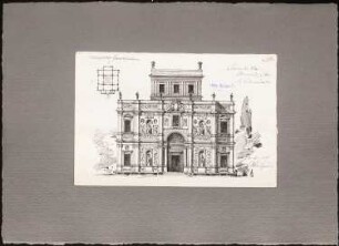 Reiseskizzen aus Pompeji, Neapel und Rom: Rom: Villa Pamphily (Grundriss, Vorderansicht)