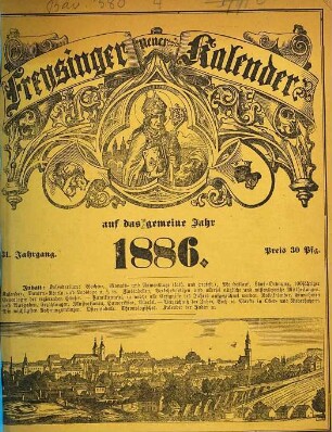 Neuer Freysinger Kalender. 1886 = Jg. 31