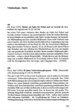 129-132, Viktimologie. Opfer