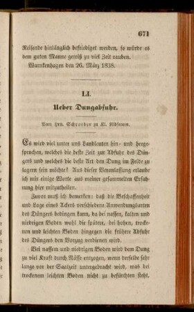 LI. Ueber Dungabfuhr