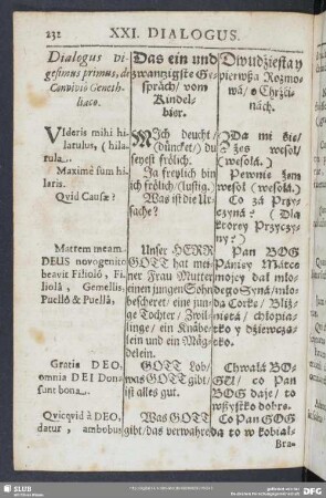 Dialogus vigesimus primus, de Convivio Genethliaco