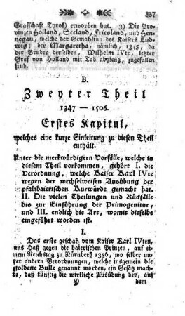 Erstes Kapitul, welches eine kurze Einleitung zu diesen Theil enthaelt