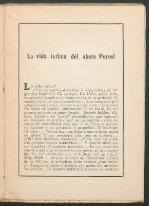 La vida íntima del abate Perosi