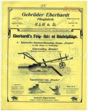 Eberhardt's Felg (Hack-) und Häufelpflüge.