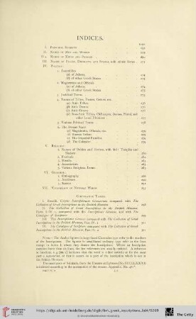 Indices and comparative tables