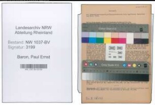 Entnazifizierung Paul Ernst Baron , geb. 23.04.1902 (Regierungsinspektor)
