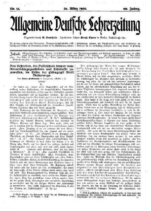 Das Bestreben, der Volksschule immer neue Unterrichtsgegenstände und Lehrstoffe zuzuweisen, im Lichte der Pädagogik Adolf Diesterwegs (Schluß)