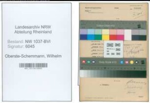 Entnazifizierung Wilhelm Oberste-Schemmann , geb. 20.06.1893 (Gemuesehaendler)