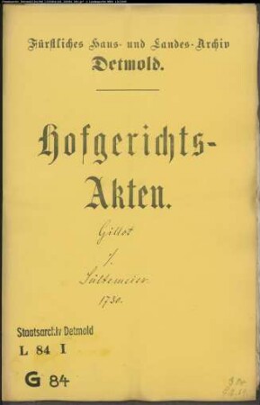 Gillot, Advokat gegen Sültemeier - Schuldforderung