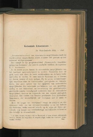 Koloniale Litteratuur, door G. d. l. V.