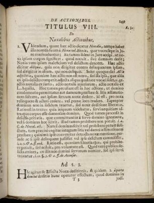 Titulus VIII. De Noxalibus Actionibus.