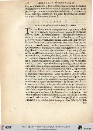 Caput. X.: De locis in quibus exercitationes fieri debent