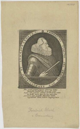 Bildnis des Fridericvs Vlricvs Dei Gratia Dvx Brvnsvicensis et Lvnaebvrgensis