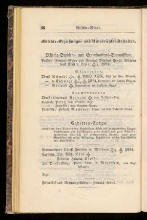 Militär-Erziehungs- und Unterrichts-Anstalten.