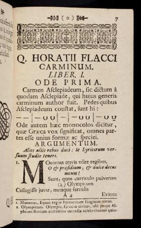 7-64, Q. Horatii Flacci Carminum. Liber I