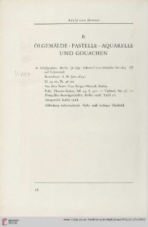 B. Ölgemälde, Pastelle, Aquarelle und Gouachen (Nr. 16-28)