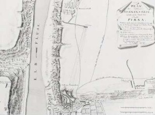 Pirna, Festung Sonnenstein, Lageplan, 1758