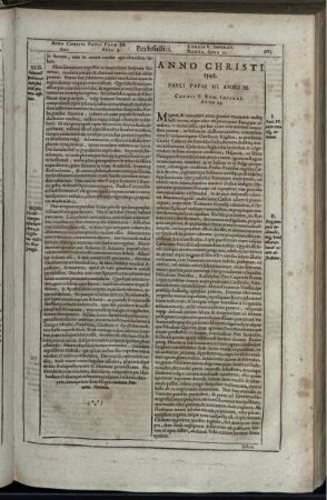 Anno Christi 1543. Pauli Papae III. Anno IX. Caroli V. Rom. Imperat. Anno 23