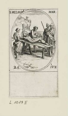 Juni - Heiliger Pelagius, Blatt 53 der Folge "Les images de tous les saincts et saintes de l'année"