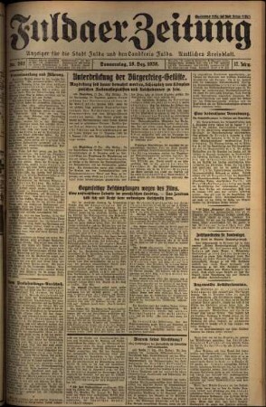 Erste Ausgabe vom Donnerstag, den 18. Dezember 1930.