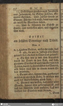 [Am sechsten Sonntage nach Trinitatis]