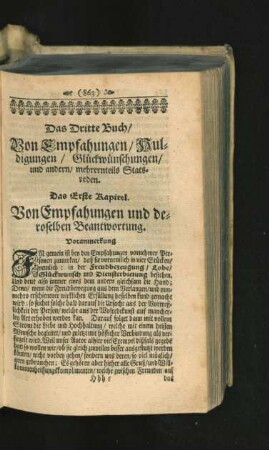 Das Erste Kapitel. Von Empfahungen und derselben Beantwortung.