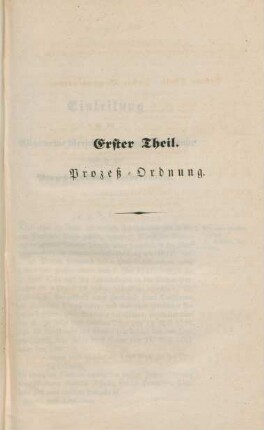 Erster Theil. Prozeß-Ordnung.