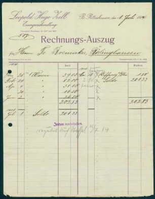 Rechnungs-Auszug