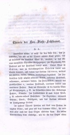 Theorie der Hau-Stoßs-Fechtkunst