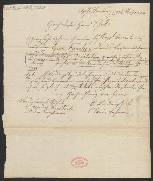 Brief an B. Schott's Söhne : 27.05.1822