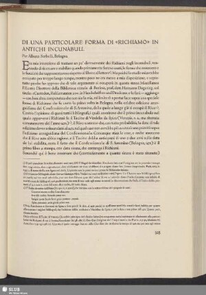 Di Una Particolare Forma Di «Richiamo» In Antichi Incunabuli