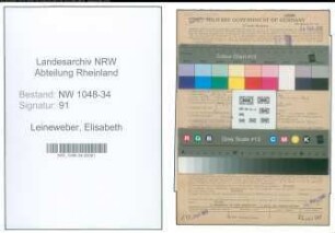 Entnazifizierung Elisabeth Leineweber , geb. 27.12.1913 (Aerztin)