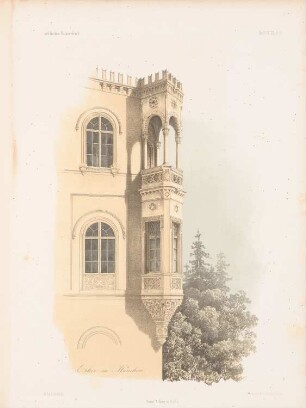 Erker, München: Perspektivische Ansicht (aus: Architektonisches Skizzenbuch, H. 6, 1852)