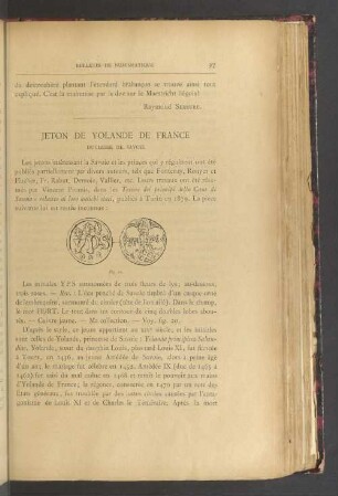 Jeton de Yolande de France, duchesse de Savoie