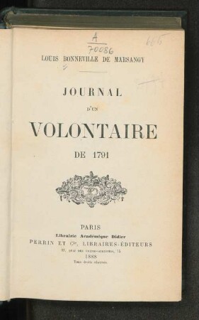 Journal d'un volontaire de 1791