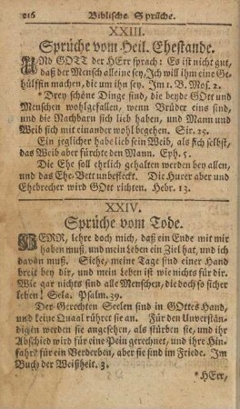 XXIII. Sprüche vom Heil. Ehestande