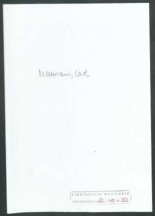 Neumann, C[arl], Heidelberg, an Wichert
