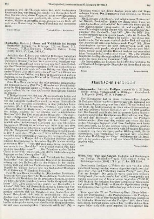 386 [Rezension] Schleiermacher, Friedrich, Predigten