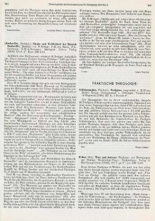 386 [Rezension] Schleiermacher, Friedrich, Predigten