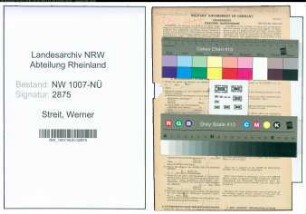 Entnazifizierung Werner Streit , geb. 10.02.1918 (Verw.Angestellter)