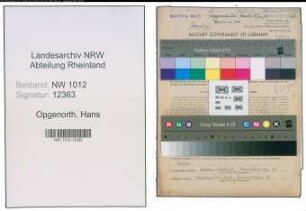 Entnazifizierung Hans Opgenorth , geb. 27.12.1912 (Studienassessor)