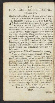 S. Augustinus Episcopus 28. Augusti