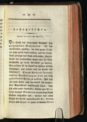 Lehrgedichte: Ueber didactische Poesie