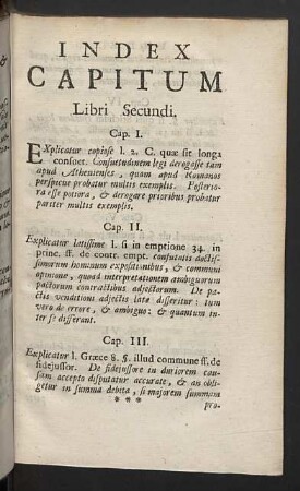 Index capitum Libri secundi.