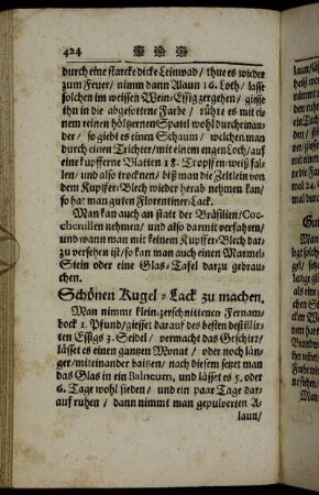 Schönen Kugel-Lack zu machen. - Das Feuer unter dem Wasser brennend zu machen.