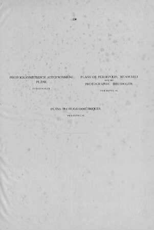 150. Photogrammetrisch aufgenommene Pläne, Persepolis