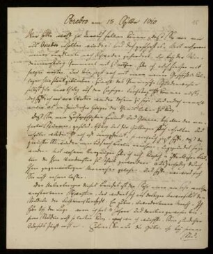 15: Brief von Emanuel Friedrich Hagemeister an Gustav Hugo, Örebro, 15.9.1810